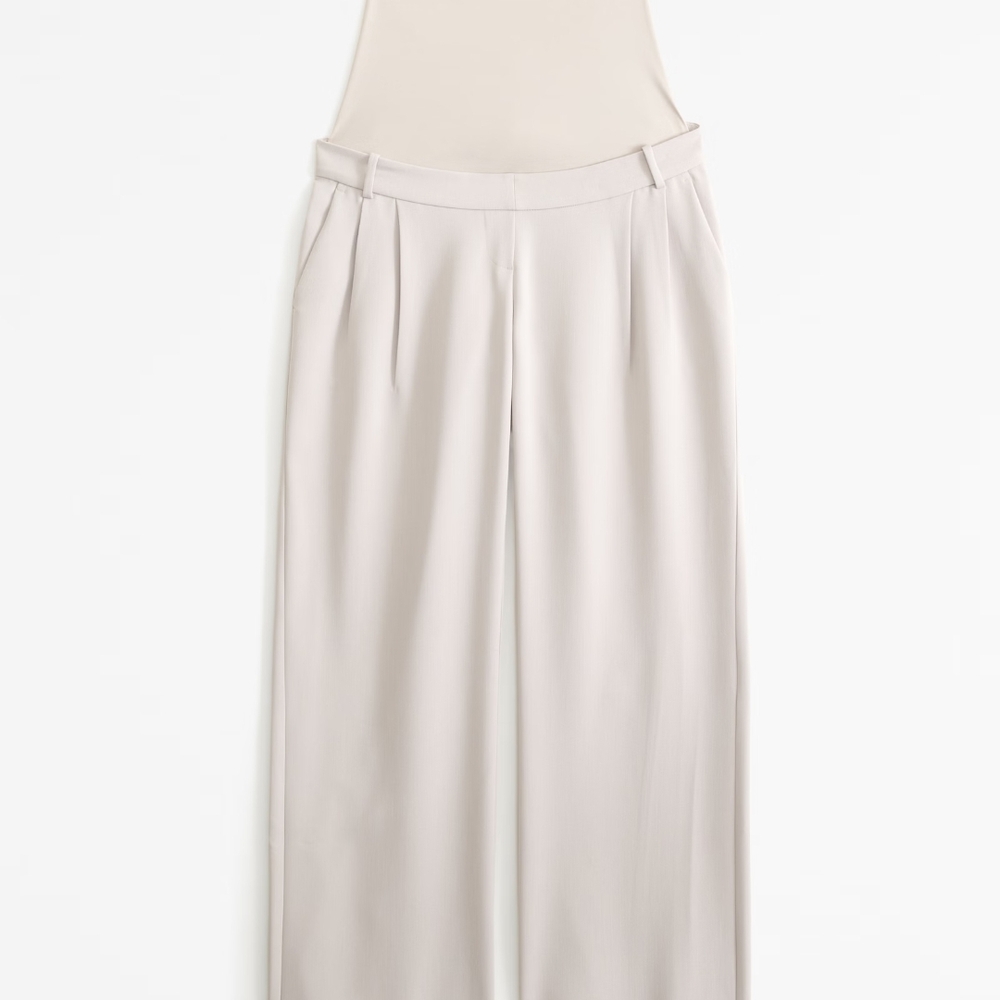 Abercrombie & Fitch Cream Wide Leg Pants